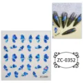 Adesivi per unghie farfalla blu 5D, decalcomanie in gel impresse per nail art fai da te. - 60X60mm / ZC-0352 (Farfalle Blu)