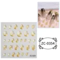 Adesivi per nail art in gel trasparente 5D stelle dorate decorazione manicure lucida - 60X60mm / ZC-0354 (Stelle Dorate)