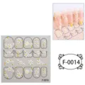 5D embossed white daisy nail sticker detail showing adhesive sheet and manicure design effect. - F-0014