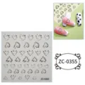 Adesivi per unghie 5D in morbida gomma con design a cuore stampa mucca bianco nero per il fai da te. - 60X60mm / ZC-0355 (Cuori Stampa Mucca)