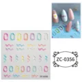 Adesivi per Unghie 5D in Gel Morbido Colorato 3D Rilievo Accessori Manicure DIY - 60X60mm / ZC-0356 (Anelli Geometrici Onde)