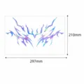 Holographic temporary tattoo sticker cyberpunk tribal demon waterproof body art decal 297x210mm - THB-0029