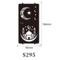 Islamic Mosque Moon Stencil DIY Henna Tattoo Template Airbrush Body Art Tool 186x96mm - S-0295 (Set of 16 Sheets)