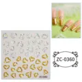 Adesivi per unghie cuore in rilievo 5D oro argento DIY decalcomanie carine ZC-0360 - 60X60mm / ZC-0360 (Adesivi A Cuore)