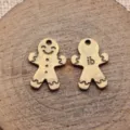 Bronzefarbener Lebkuchenmann Metall Anhänger Charm für DIY Schmuckherstellung 20x14mm - Antikbronze