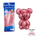 DunPai 100pcs rose red magic long balloons for DIY balloon animal bear shaping party decor - Metallic Rose Red