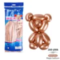 Rose gold 260 magic modeling balloons, 100pcs metallic latex long balloons for DIY bear. - Metallic Rose Gold