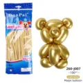 Metallic gold 260 magic balloons set, 100pcs pack professional modeling latex balloons for DIY art. - Metallic Light Gold