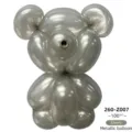 Silver Metallic Long Magic Twisting Balloons 260 For Bear Animal DIY 100pcs Set Pack - Pearly Silver
