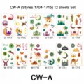 Set de 12 pegatinas de tatuaje temporal Ramadan impermeables fiesta islámica niños dibujos - CW-A(1704-1715) Juego de 12 modelos