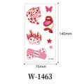 Tatuaje temporal de corazón rosa de San Valentín pegatina de arte corporal impermeable 140x75mm - W-1463 / 75*140 mm