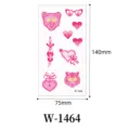 Bonita hoja de pegatinas de tatuaje temporal rosa para arte corporal impermeable - W-1464 / 75*140 mm