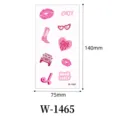 Rosa temporäre Tattoos wasserdicht süße Herzen Lippen Design 75x140mm Aufkleber Kunst - W-1465 / 75*140 mm