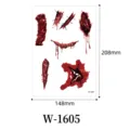 Halloween pegatina de tatuaje de cicatriz sangrienta impermeable maquillaje de horror fiesta - W-1605