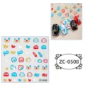 5D relief laser nail art stickers cute cartoon smile ghost adhesive decals sku variant - ZC-0508