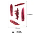Pegatinas de tatuaje temporal de Halloween impermeables con cicatrices sangrientas para fiesta. - W-1606