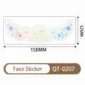 Wasserdichter Weihnachts-Gesichtsaufkleber mit Glitzer, 150x52mm Party Make-up Sticker. - QT-0207 (Holografisch / Laser-Design)