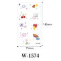 Colorful cartoon doodle temporary tattoo stickers, waterproof cute body art patch for kids. - W-1574