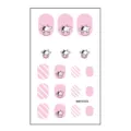 Bonita hoja de pegatinas de uñas de vaca de dibujos animados rosa, envolturas de manicura DIY. - Pegatina Cartoon (MRT4555)