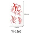 Tatuaje temporal de venas rojas de Halloween impermeable arte corporal gótico 140x75mm - W-1560