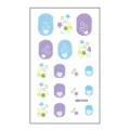 Lindos adhesivos de uñas de dibujos animados con corazones azul púrpura y estrellas de colores. - Pegatina Cartoon (MRT4556)
