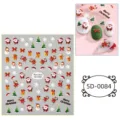 Pegatinas de uñas en relieve 5D de Navidad lindo Papá Noel calcomanía de decoración DIY - 5D-0084