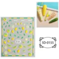 Pegatinas de uñas de limón en relieve 5D pegatinas de arte de uñas de frutas lindas. - 85*100mm (Hoja suelta) / 5D-0155
