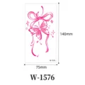 Pink butterfly and bow temporary tattoo sticker waterproof cute cartoon body art design. - W-1576