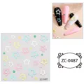 5D pastel star jelly nail art stickers cute DIY manicure decoration decals sheet - ZC-0487