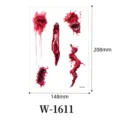 Halloween temporary scary scar tattoo stickers bloody wound waterproof face makeup party decor - W-1611