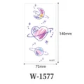 Cartoon space temporary tattoo sticker colorful planet heart design waterproof 75x140mm sku - W-1577
