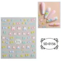 pegatinas de uñas con relieve 5d lindo conejo lazo diy flores encantadoras manicura - 85*100mm (Hoja suelta) / 5D-0156