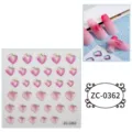 5D adesivi per unghie in gel morbido cuore di pesca rosa design nail art 1 foglio - 60X60mm / ZC-0362 (Cuori Sfumati Rosa)