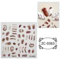 Adesivi per unghie in rilievo 5D ambra marrone gocce di gel DIY decorazione manicure - 60X60mm / ZC-0363 (Geometria Marrone Ambra)