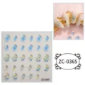 Adesivi per nail art ovali in rilievo 5D sfumati blu variante sticker decorativo DIY per manicure - 60X60mm / ZC-0365 (Ovale Sfumato Blu Oro)