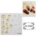 Adesivi per unghie in rilievo 5D gocce di metallo fuso oro argento design manicure - 60X60mm / ZC-0366 (Goccia di Lava Metallica)