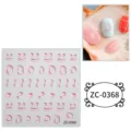 Adesivi per unghie in gel rosa 5D goffrato gel morbido simpatico sorriso arte fai da te - 60X60mm / ZC-0368 (Sorriso Gelatina Rosa)