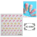 5D Adesivi per Unghie a Cuore in Gel Morbido DIY Decalcomanie Effetto Gelatina per Manicure - 60X60mm / ZC-0369 (Cuori Gelatina Sfumati)
