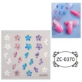 Adesivi per unghie in gel morbido 5D goffrati, farfalle e fiori colorati decalcomanie. - 60X60mm / ZC-0370 (Fiori e Farfalle)