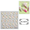 Adesivi per unghie morbidi in rilievo 5D con giada rosa e bordi dorati per nail art fai-da-te. - 60X60mm / ZC-0371 (Giada Rosa Bordo Oro)