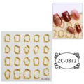 Adesivi per nail art irregolari dorati ciondoli con cornice in metallo 3D accessori per manicure - 60X60mm / ZC-0372 (Geometria Irregolare Oro)