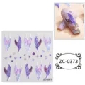 Adesivi per unghie 5D a rilievo con coda di sirena, strass e perle per nail art fai-da-te. - 60X60mm / ZC-0373 (Coda di Pesce Strass Viola Blu)