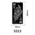 PVC henna tattoo stencil template hollow flower pattern body art temporary sticker - S-0313 / 96*186mm