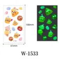 Waterproof glow in the dark temporary tattoo stickers cute cartoon food designs 108x61mm - W-1533