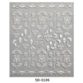 Pegatinas de arte de uñas en relieve 5D, calcomanías florales barrocas para móvil. - 5D-0106