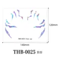 Adhesivo de tatuaje temporal de cara holográfico, pegatina de maquillaje 140x120mm - LBT - estilo láser - cara