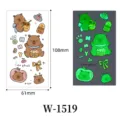Waterproof luminous cute cartoon bear temporary tattoo sticker for kids face and body decor - Bear Pattern (W-1519)