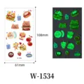 Cute cartoon kids luminous temporary tattoo stickers waterproof food designs 108x61mm - W-1534