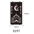 Henna tattoo stencil template with mosque moon star design for DIY body art painting. - S-0297 (Set of 16 Sheets)