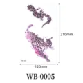 Adhesivo de tatuaje temporal con purpurina impermeable con diseño de leopardo y gecko - WB-0005 / 120x210 mm